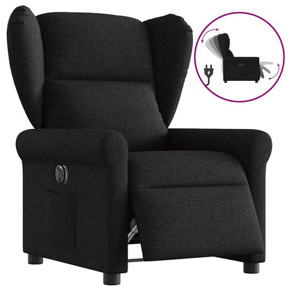 Fauteuil verstelbaar elektrisch stof zwart