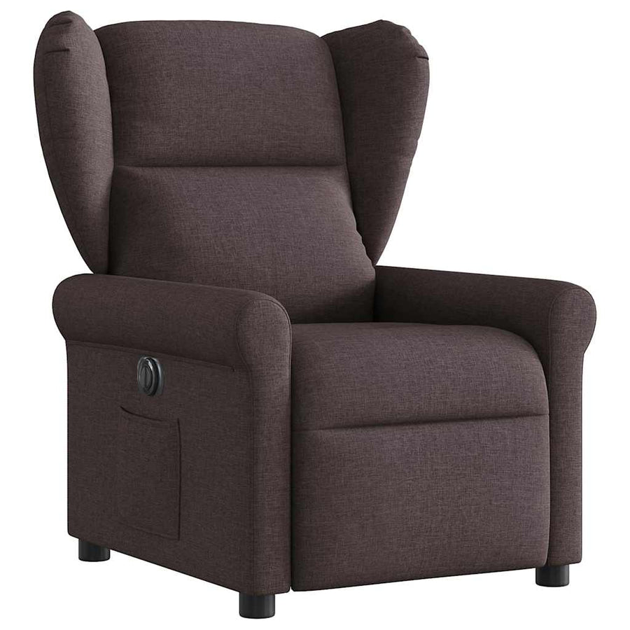 Fauteuil verstelbaar elektrisch stof donkerbruin