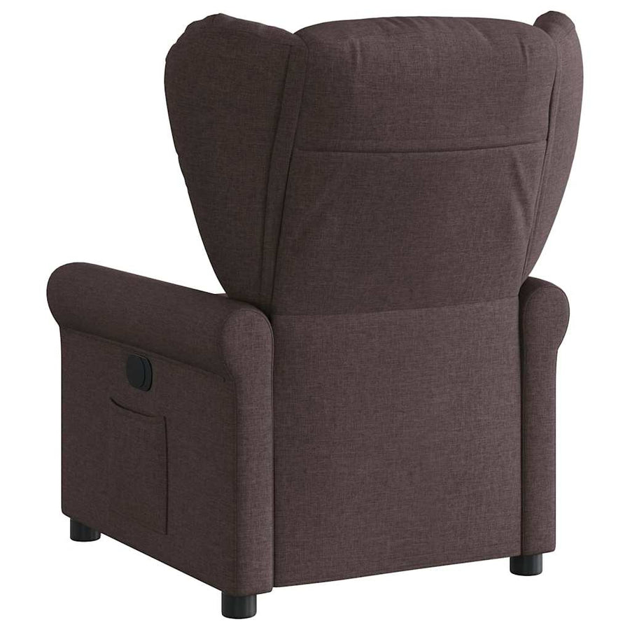 Fauteuil verstelbaar elektrisch stof donkerbruin