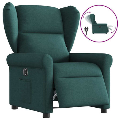 Fauteuil verstelbaar elektrisch stof donkergroen