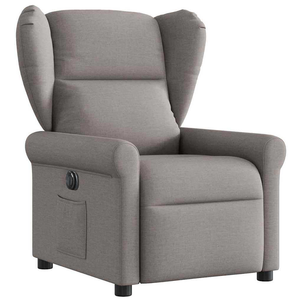 Fauteuil verstelbaar elektrisch stof taupe