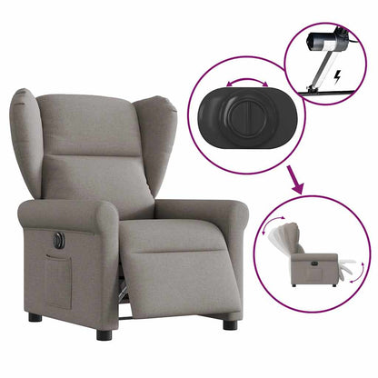 Fauteuil verstelbaar elektrisch stof taupe