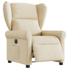 Electric adjustable armchair fabric cream-colored