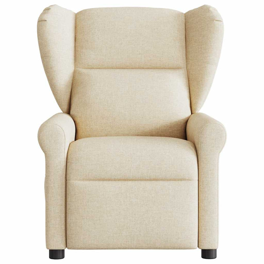 Fauteuil verstelbaar elektrisch stof crèmekleurig