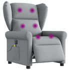 Electric adjustable massage chair fabric light gray