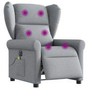 Electric adjustable massage chair fabric light gray