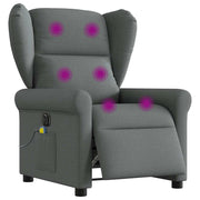 Massage chair electrically adjustable fabric dark grey