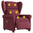 Electric adjustable massage chair, fabric, wine red