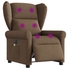 Electric adjustable massage chair, brown fabric
