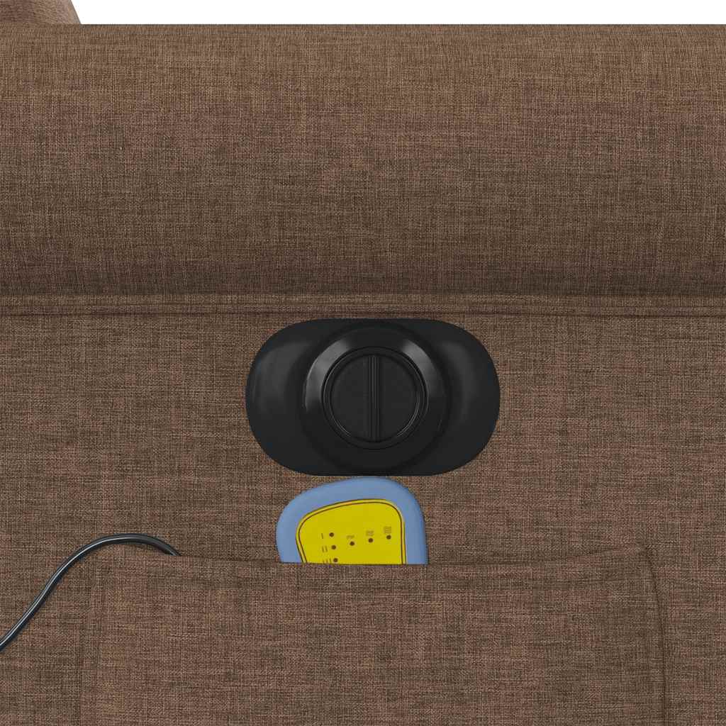 Massagestoel elektrisch verstelbaar stof bruin