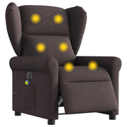 Massage chair electrically adjustable fabric dark brown