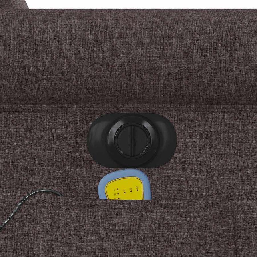 Massagestoel elektrisch verstelbaar stof donkerbruin