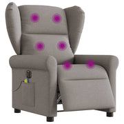 Electrically adjustable massage chair fabric taupe