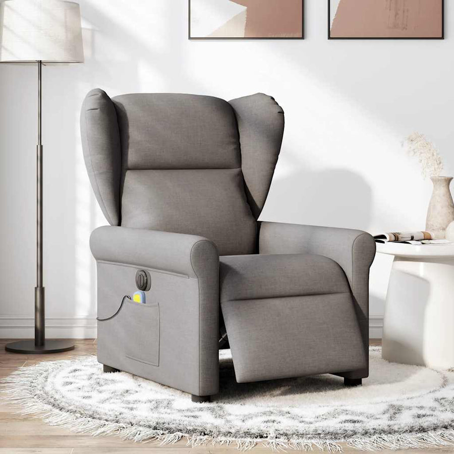 Massagestoel elektrisch verstelbaar stof taupe