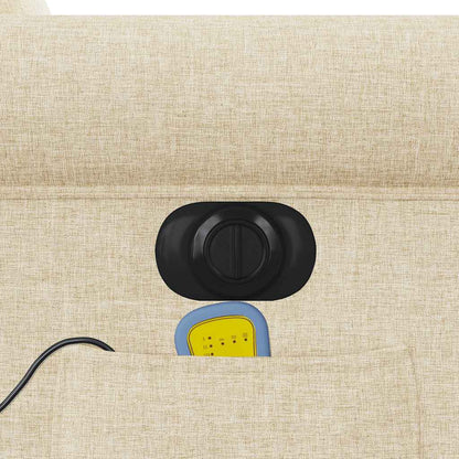 Massagestoel elektrisch verstelbaar stof crèmekleurig