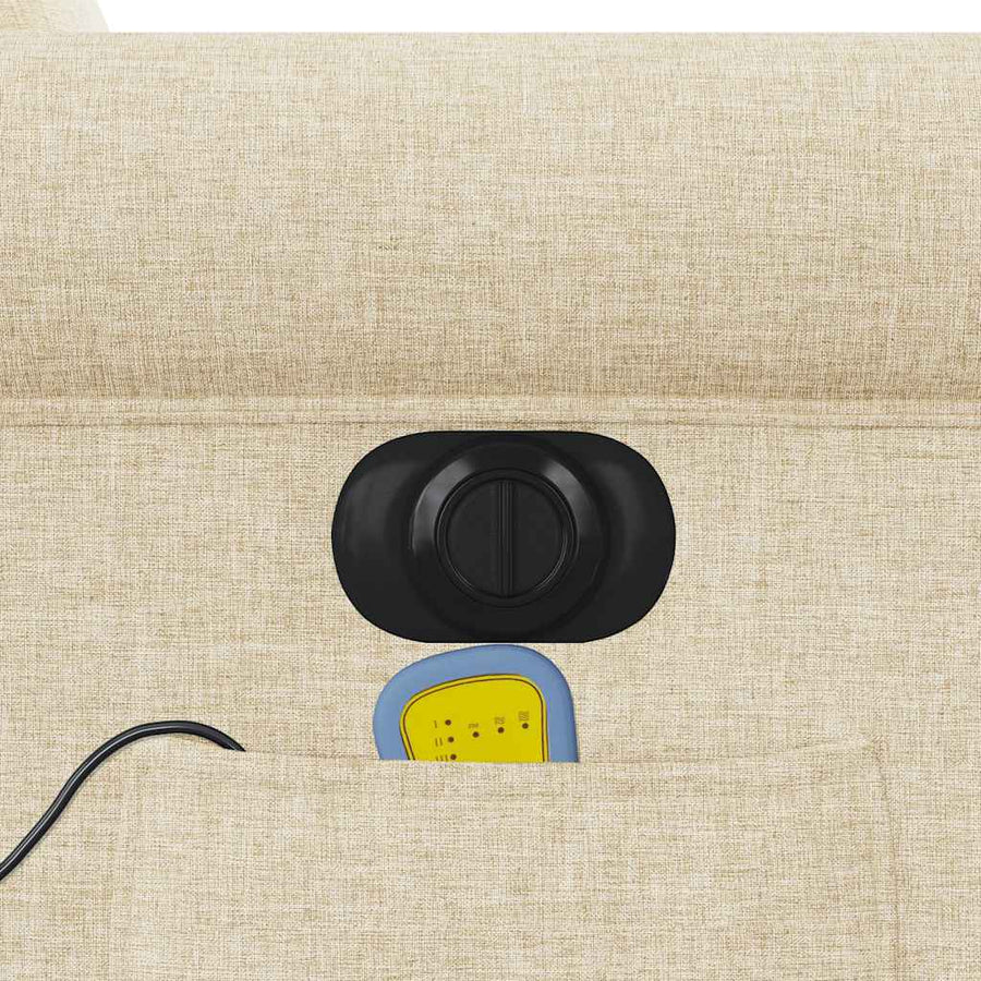 Massagestoel elektrisch verstelbaar stof crèmekleurig