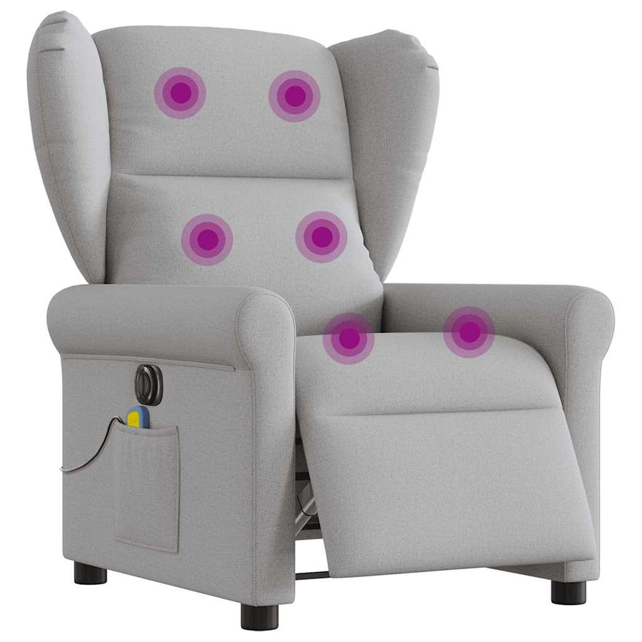 Massagestoel elektrisch verstelbaar stof wolk grijs