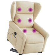 Sta-op massagestoel crèmekleurig stof