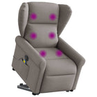 Electric adjustable lift massage chair fabric taupe