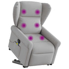 Electric adjustable stand-up massage chair fabric cloud grey