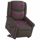 Adjustable stand-up massage chair shiny brown faux leather
