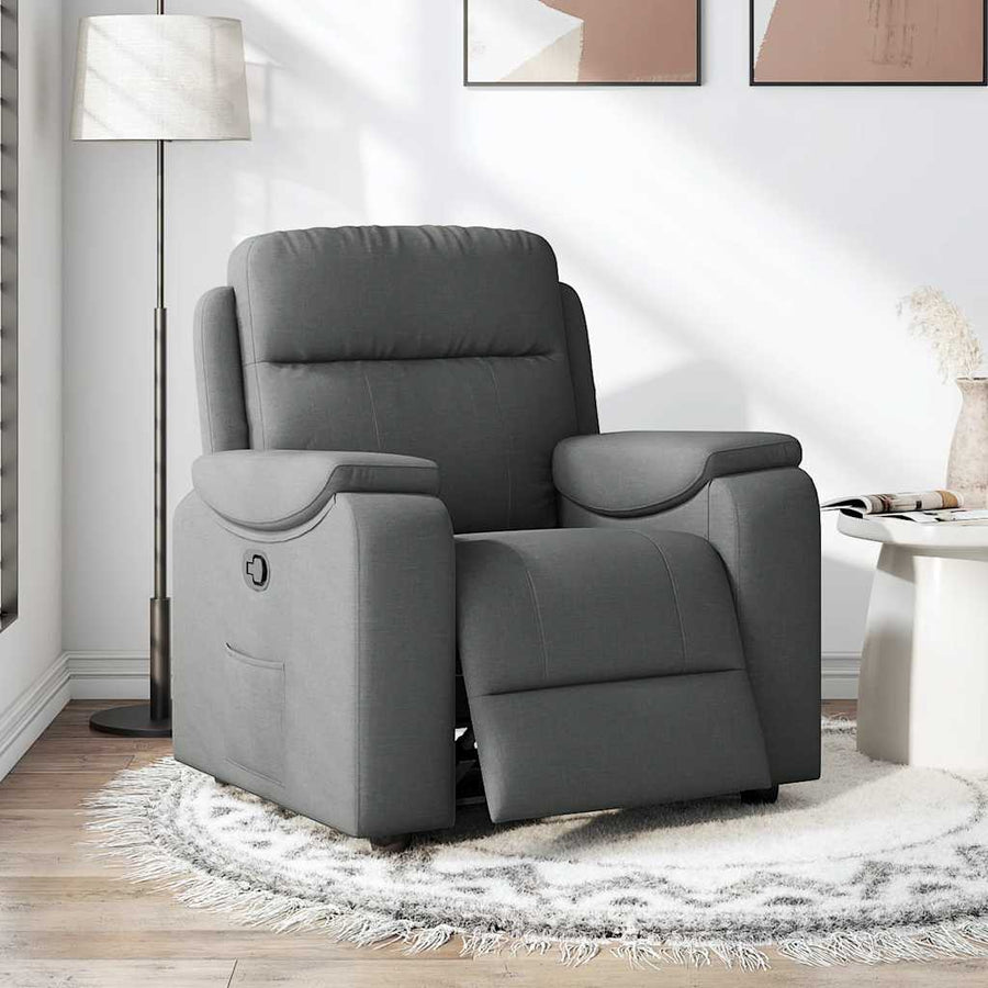 Relaxfauteuil donkergrijze stof