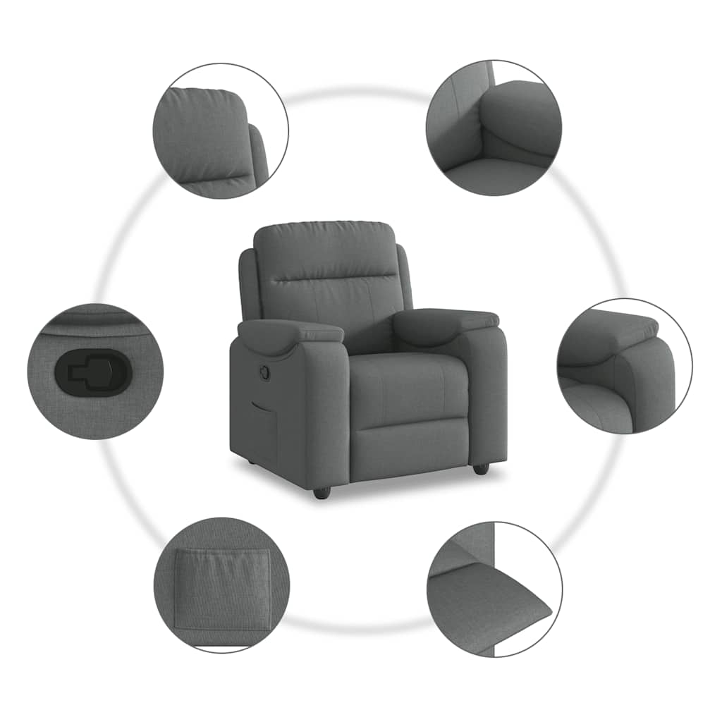 Relaxfauteuil donkergrijze stof