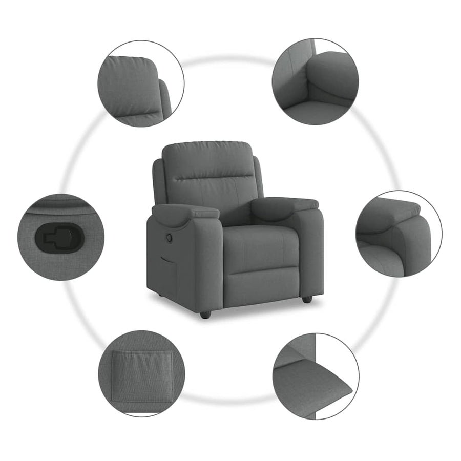 Relaxfauteuil donkergrijze stof