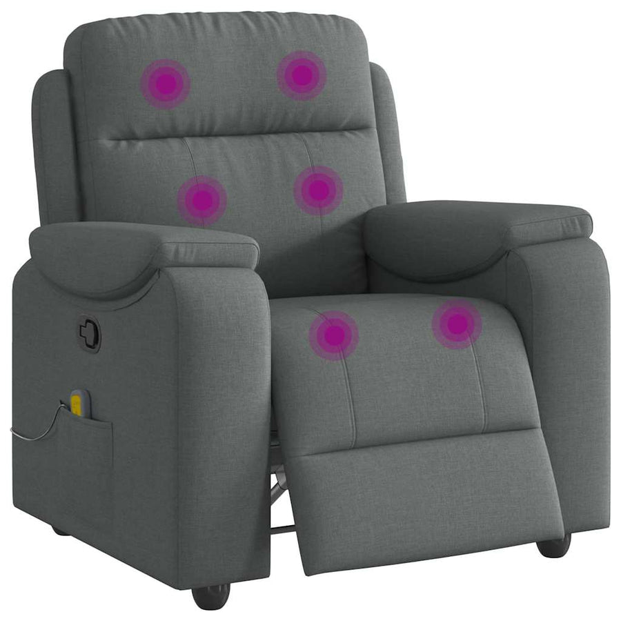 Massagestoel in donkergrijze stof