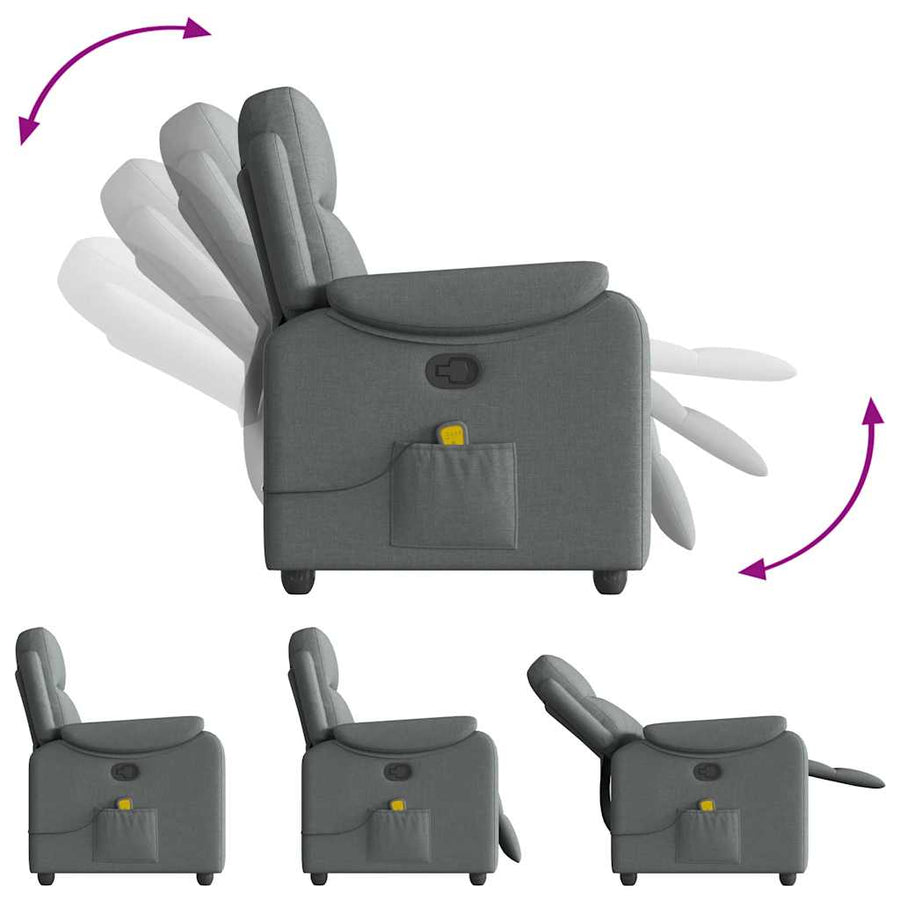 Massagestoel in donkergrijze stof