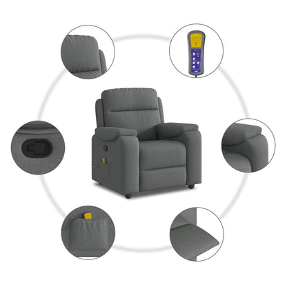 Massagestoel in donkergrijze stof