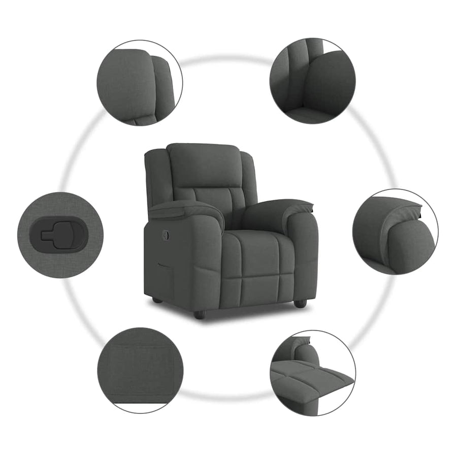 Relaxfauteuil donkergrijze stof