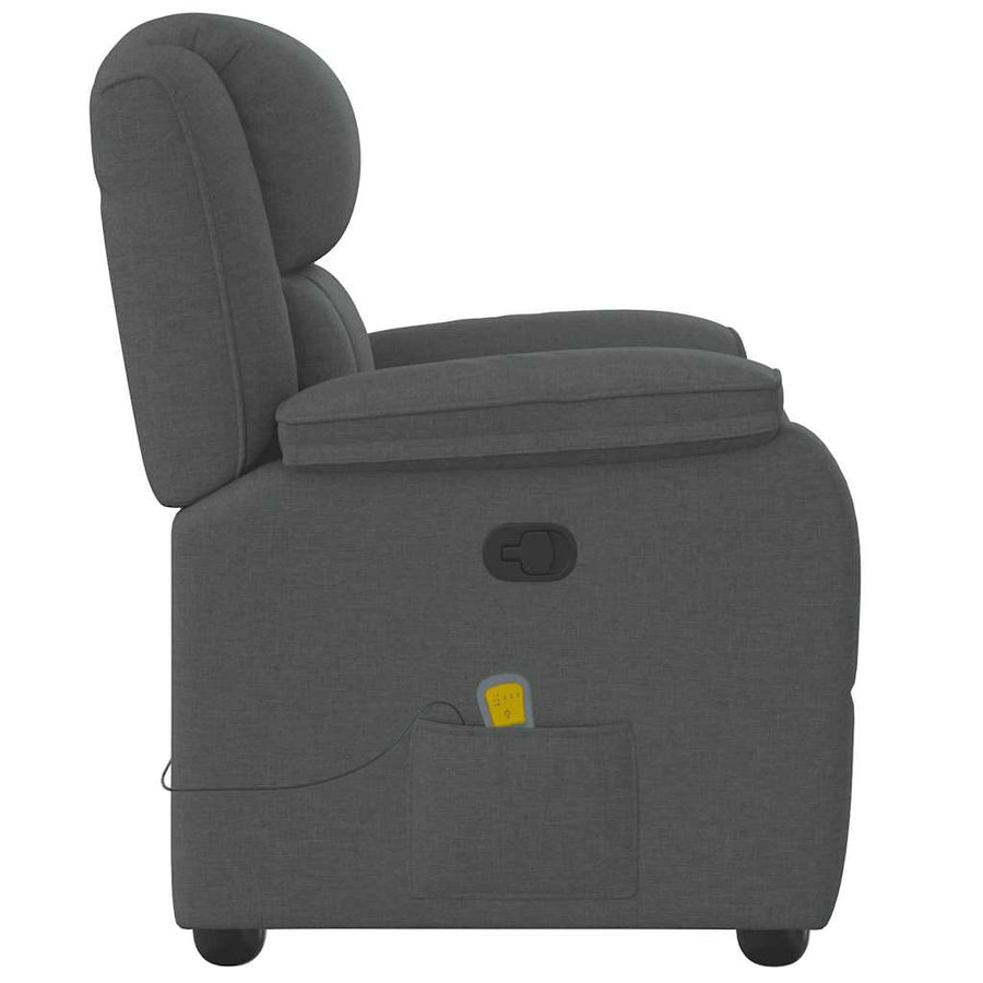 Massagestoel in donkergrijze stof