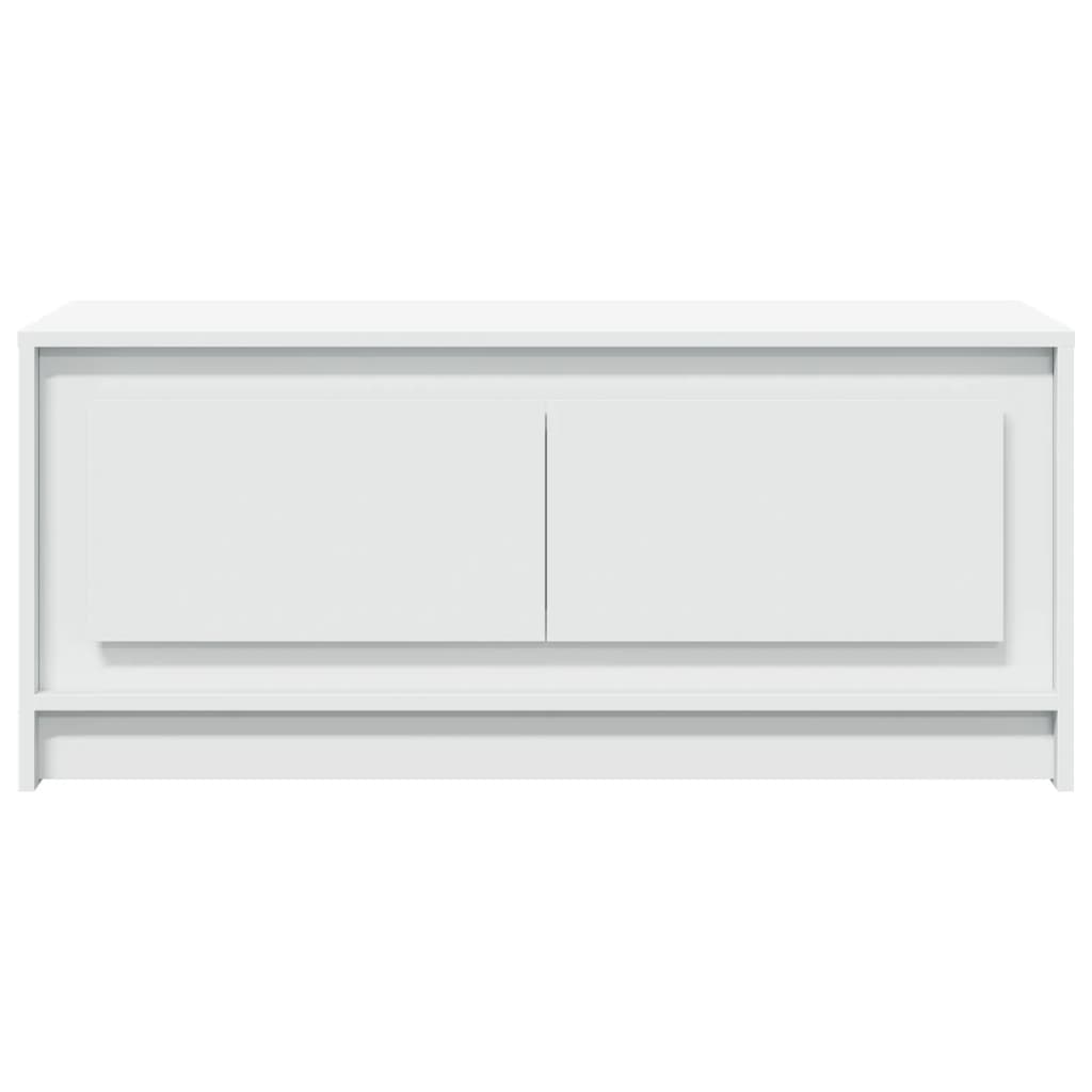 Salontafel met LED-verlichting bewerkt hout wit