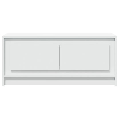 Salontafel met LED-verlichting bewerkt hout wit