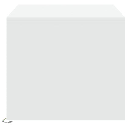Salontafel met LED-verlichting bewerkt hout wit
