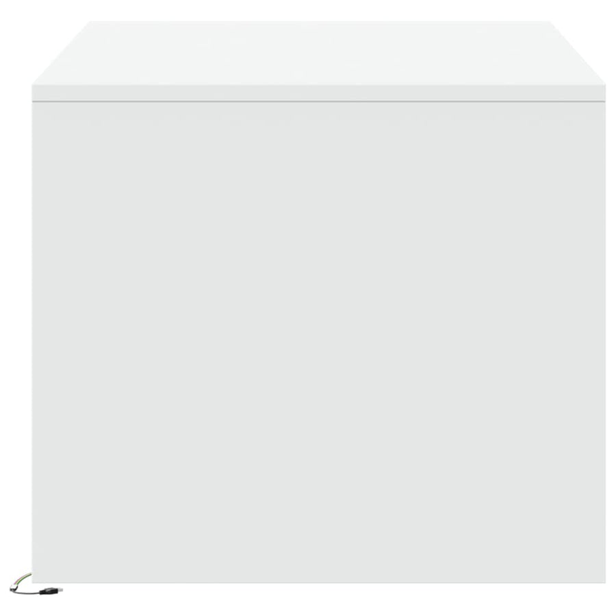 Salontafel met LED-verlichting bewerkt hout wit