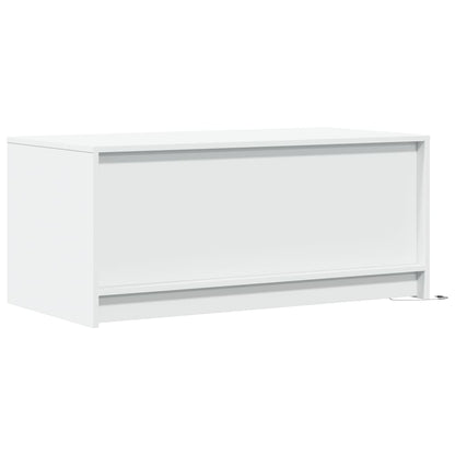 Salontafel met LED-verlichting bewerkt hout wit