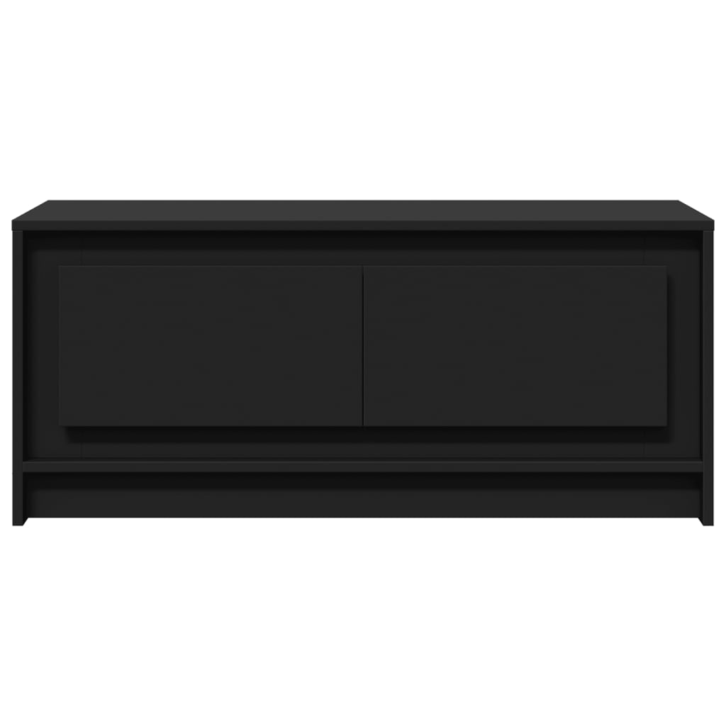 Salontafel met LED-verlichting bewerkt hout zwart
