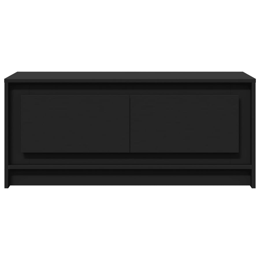 Salontafel met LED-verlichting bewerkt hout zwart
