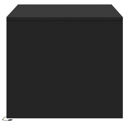 Salontafel met LED-verlichting bewerkt hout zwart