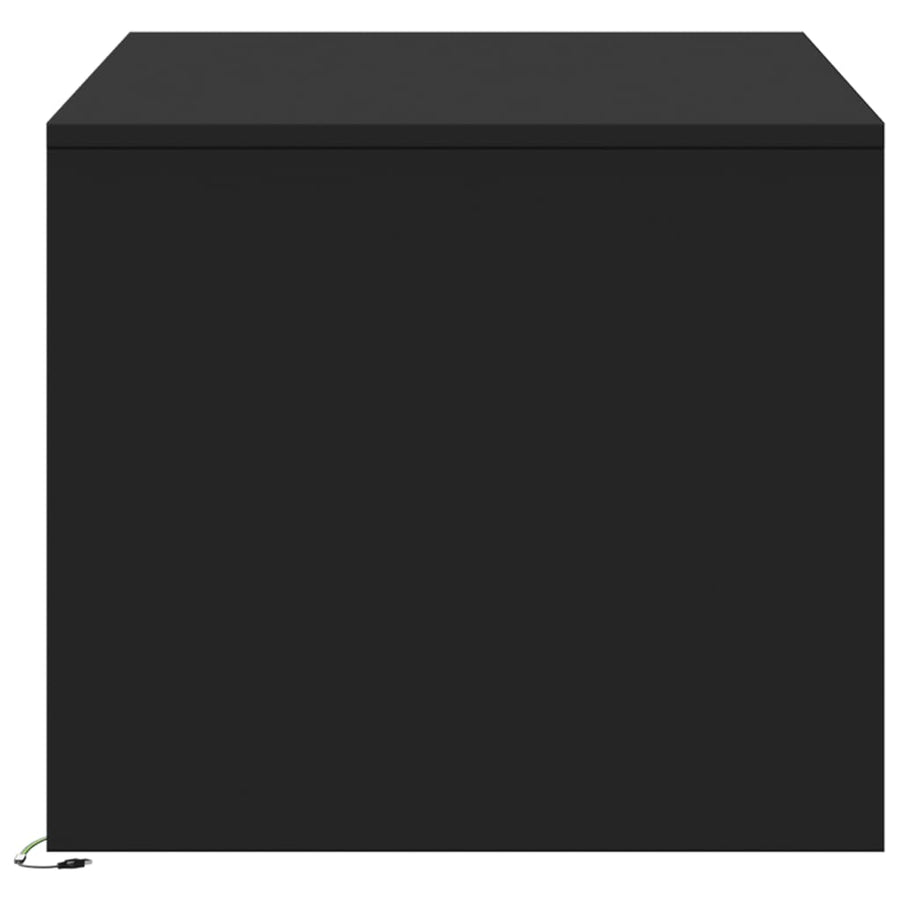 Salontafel met LED-verlichting bewerkt hout zwart