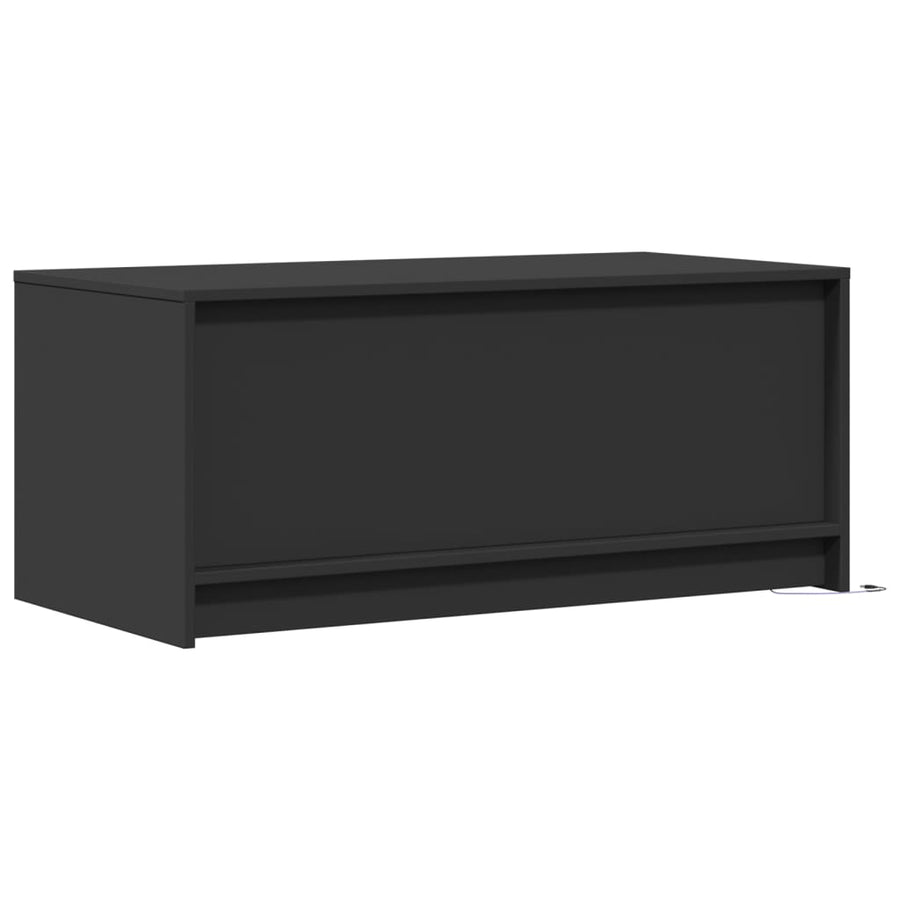 Salontafel met LED-verlichting bewerkt hout zwart