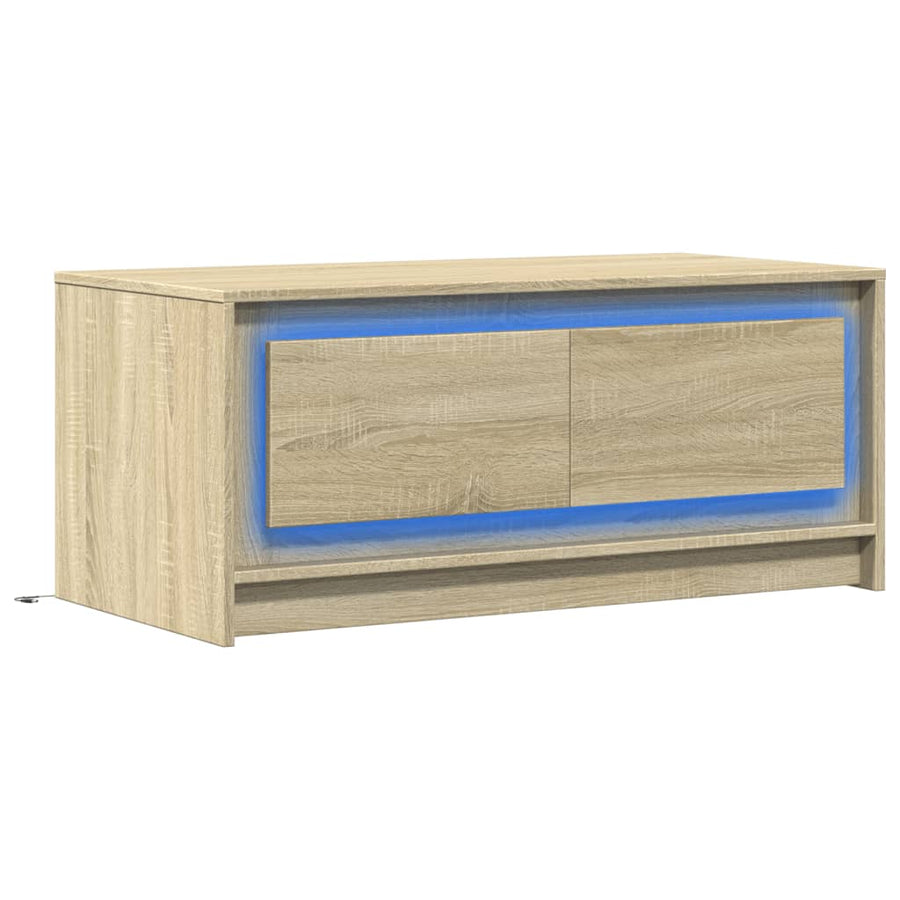 Salontafel met LED-verlichting bewerkt hout sonoma eikenkleurig