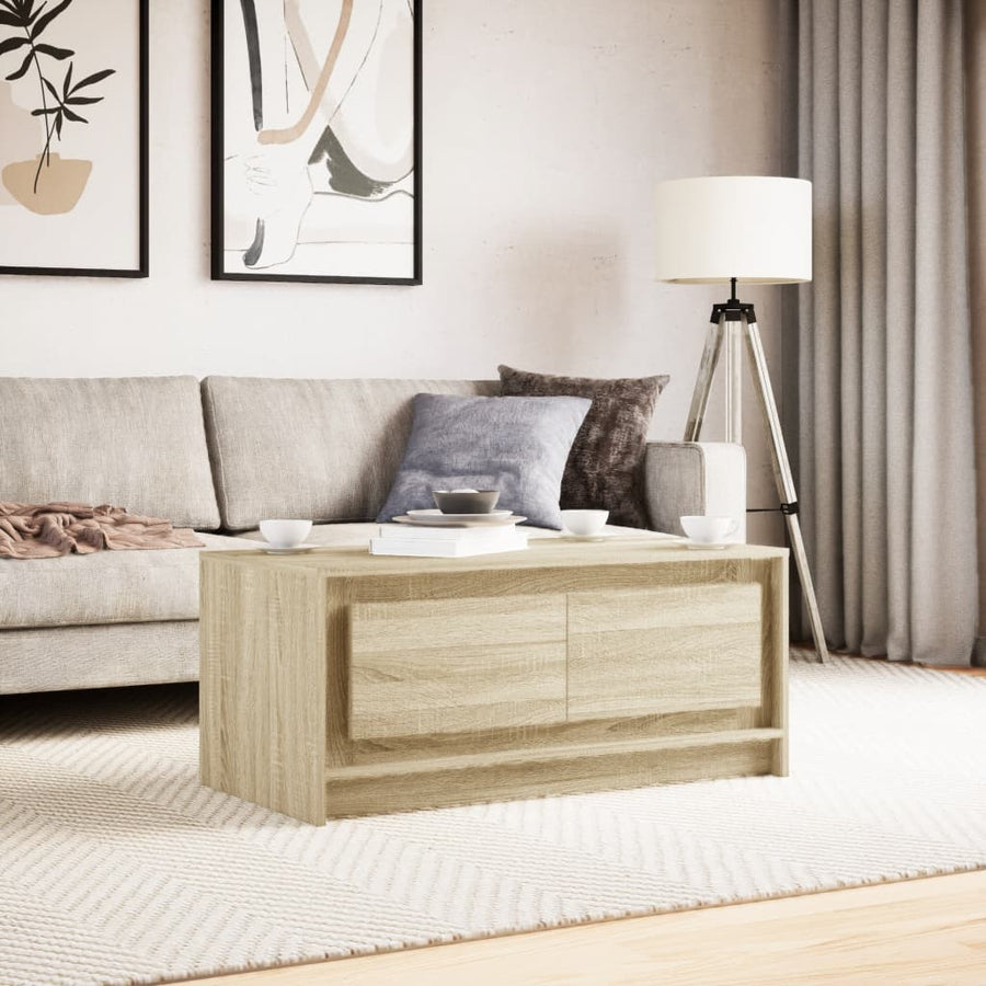 Salontafel met LED-verlichting bewerkt hout sonoma eikenkleurig