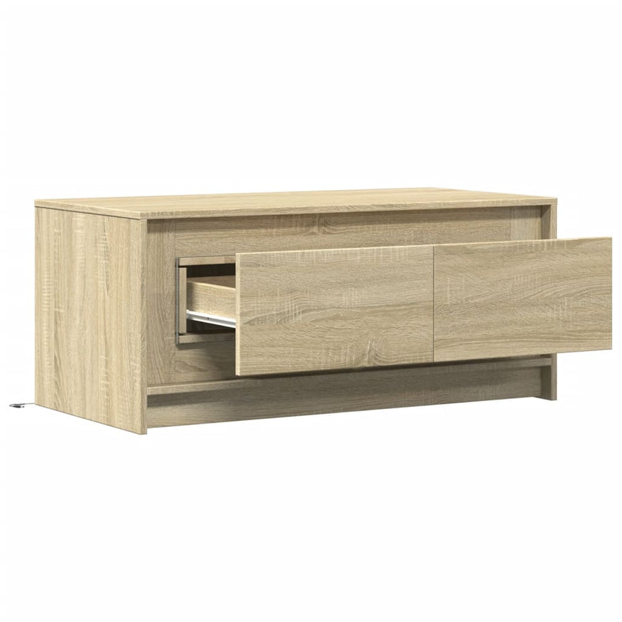 Salontafel met LED-verlichting bewerkt hout sonoma eikenkleurig