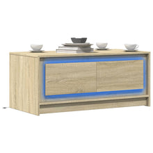 Salontafel met LED-verlichting bewerkt hout sonoma eikenkleurig