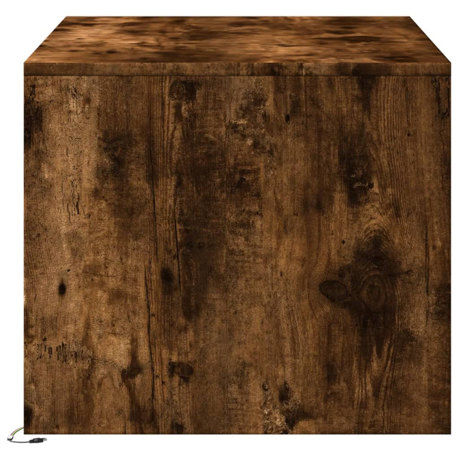 Salontafel met LED-verlichting bewerkt hout gerookt eikenkleur