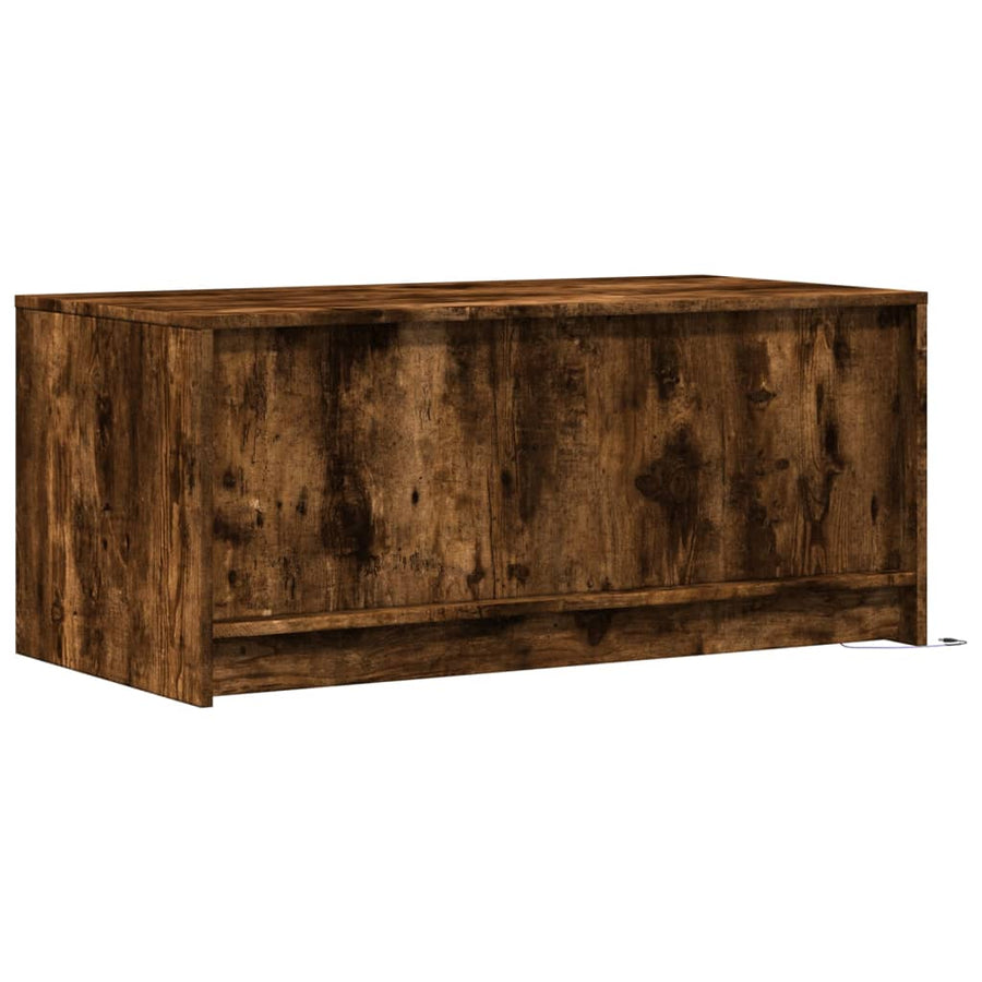 Salontafel met LED-verlichting bewerkt hout gerookt eikenkleur