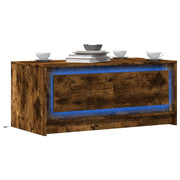 Salontafel 100x50x43,5 cm bewerkt hout gerookt eiken LED